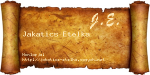 Jakatics Etelka névjegykártya