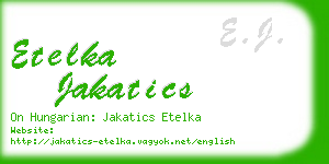 etelka jakatics business card